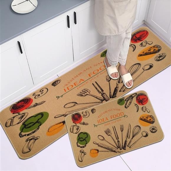 ZKZNsmart Kitchen Mats Set of 2 Non-Slip Washable Kitchen Floor Rugs
